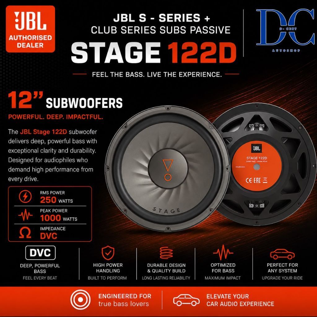 Subwoofer Audio Mobil - Subwoofer JBL Stage 122D - Subwoofer Pasif 12 Inch / 300mm - Subwoofer Mobil