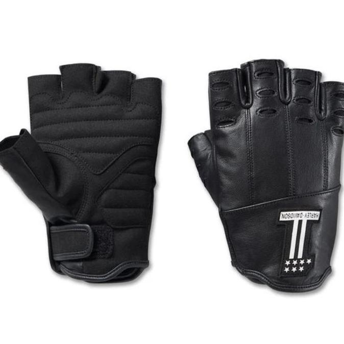 GLOVE HARLEY DAVIDSON MEN'S FINGER LESS LEATHER LOYALIST | SARUNG TANGAN HARLEY 98138-23VM
