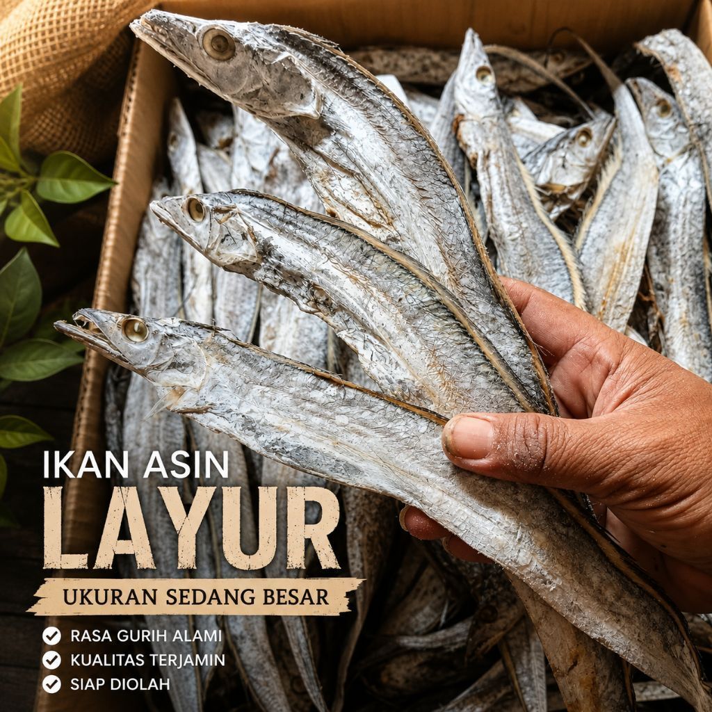 1kg Ikan Asin Layur Pengawet Garam Ukuran Sedang Besar Campur