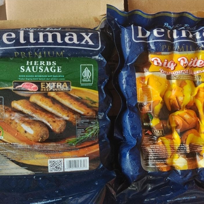 Delimax Sosis Bites Bratwurst Cheese 300gr dan Delimax Sosis Herbs 360gr - Sosis Premium, Enak dan B