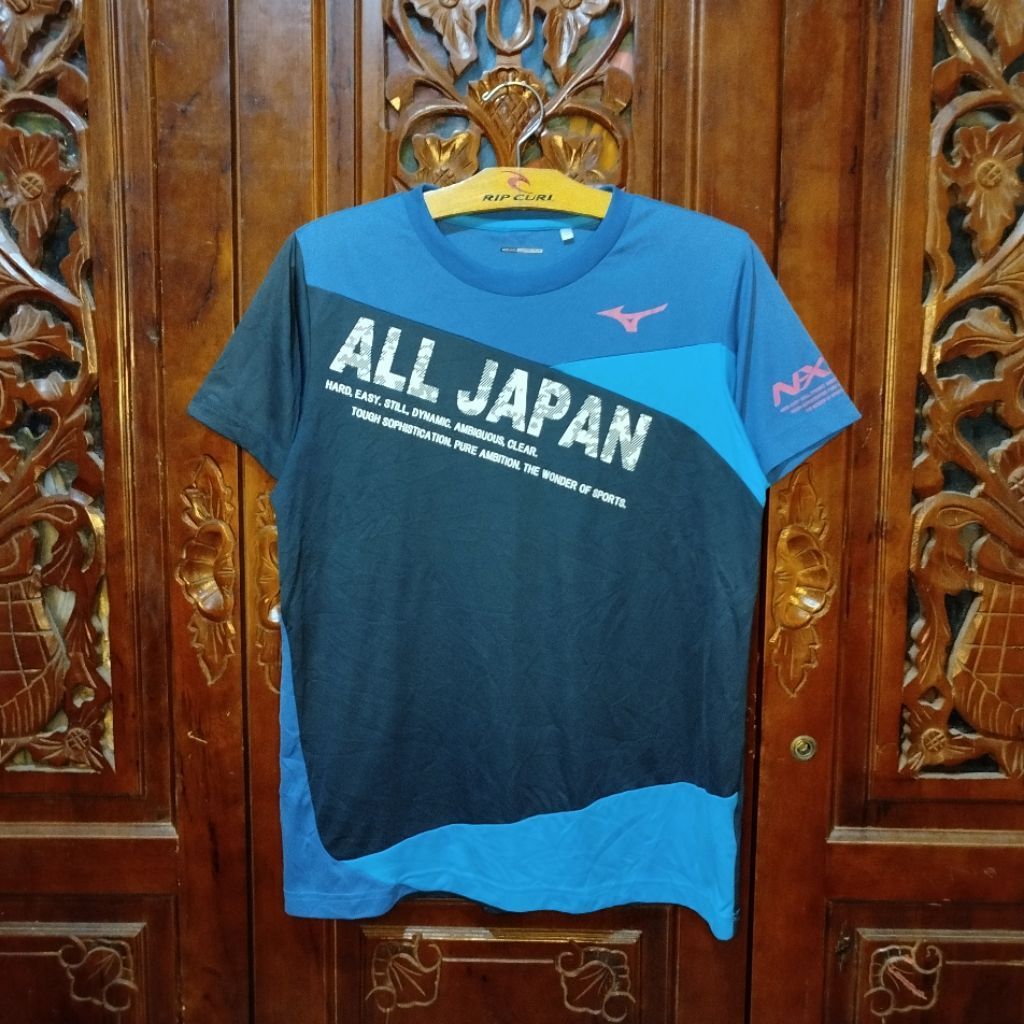 KAOS JERSEY RUNNING OLAHRAGA SPORT DRYFIT MIZUNO SIZE M SECOND