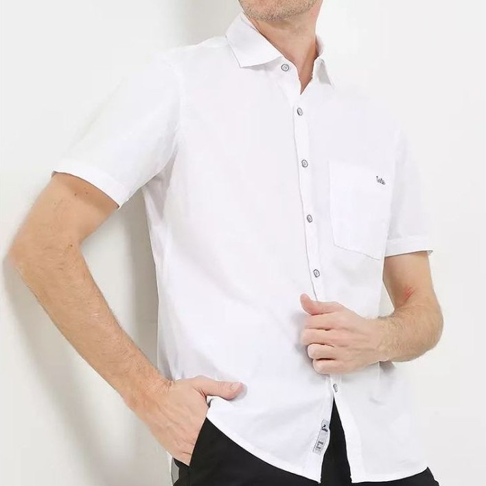 Cotton Poplin Shirt KLS606 KEMEJA LOIS ORIGINAL WARNA PUTIH WHITE