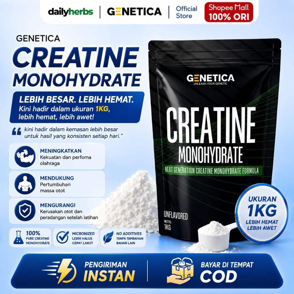Genetica Creatine Monohydrate 1 Kg - Creatine 1000 Gram