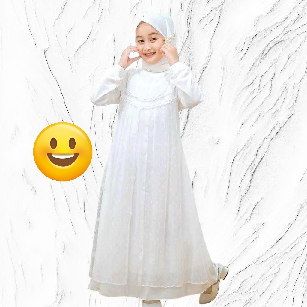 Shafa gamis anak perempuan mewah sudah satu set sama hijabnya