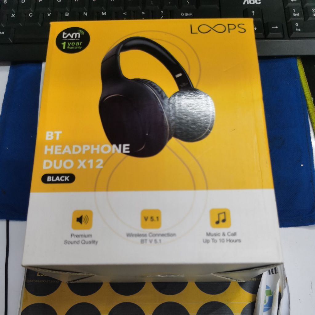 EARPHONE LOOPS BT HEADPHONE DUO C12 ORIGINAL LOOPS ORIGINAL