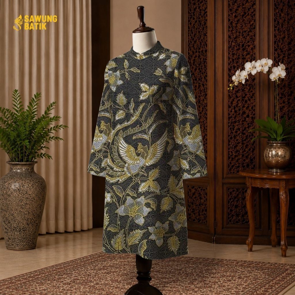 Kain Batik Tulis Sutra Tanahan - Blus Lajuran Wanita - PF
