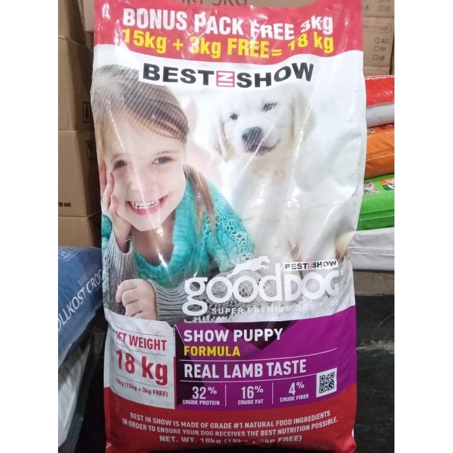 Dog food - BEST IN SHOW GOOD DOG PUPPY FORMULA LAMB 15kg+(3kgFREE)