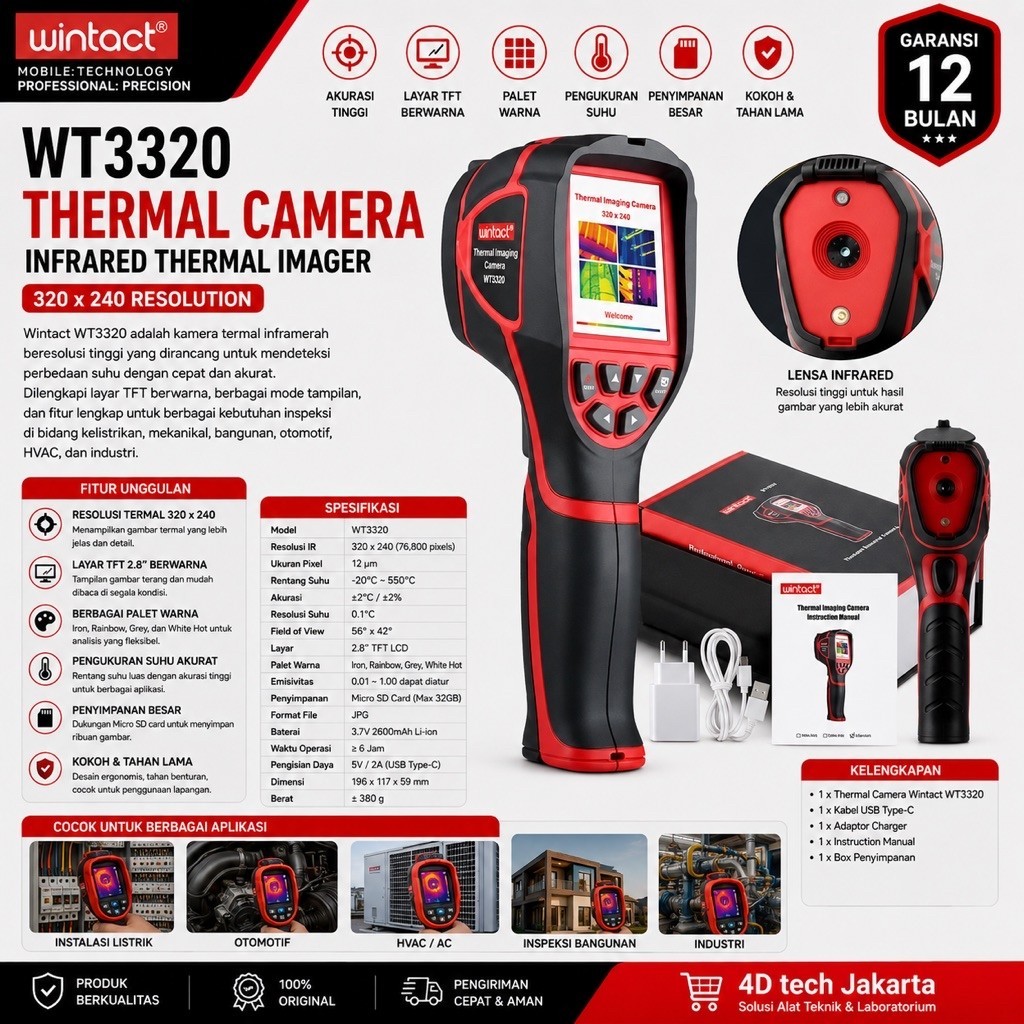 Wintact WT3320 Thermal Camera Infrared Thermal Imager 320×240 Thermal Imaging Camera