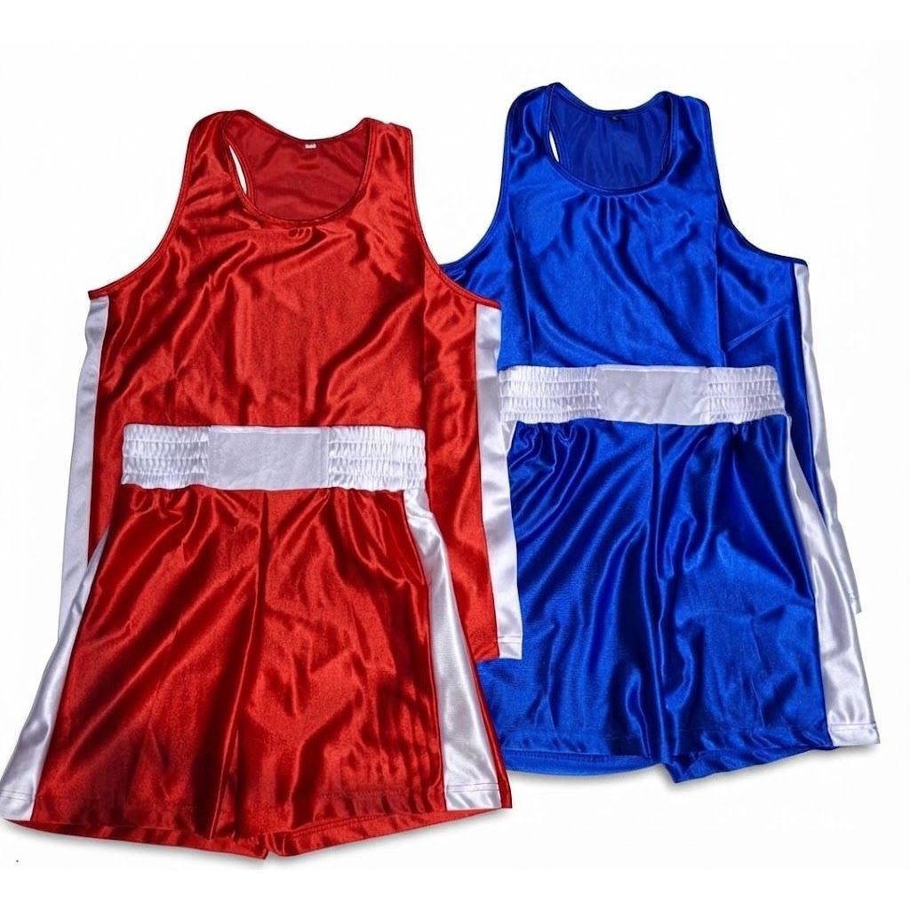 Baju Tanding Tinju Setelan Baju Tanding Boxing Model Garis Satu