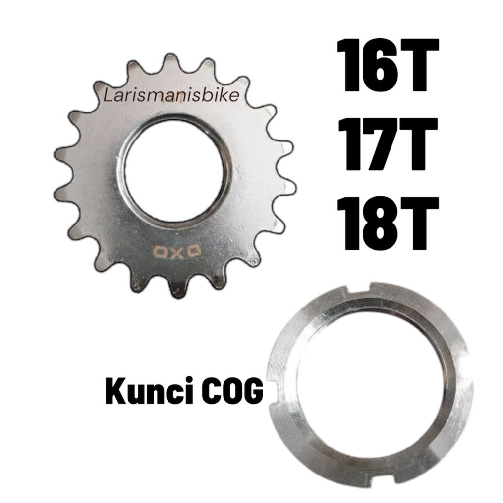 COG fixie doltrap 16T 17T 18T oxo dan kunci cog