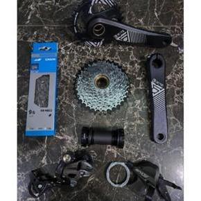 Groupset Shimano 7 8 9 Speed Alivio M4000 Altus Acera M390 M370 Ulir Drat with Crankset HT ll Single