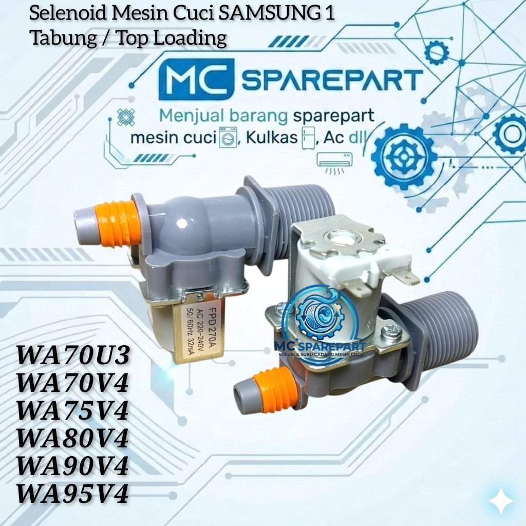 Selenoid Samsung WA70U3 WA70V4 WA75V4 WA80V4 WA90V4 WA95V4 Mesin Cuci 1 Tabung / Top Loading Kwalita