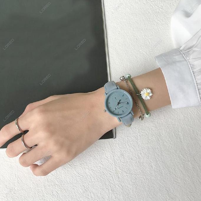 Loreo - Jam Tangan Wanita Retro Dial Bulat Analog Quartz Watch