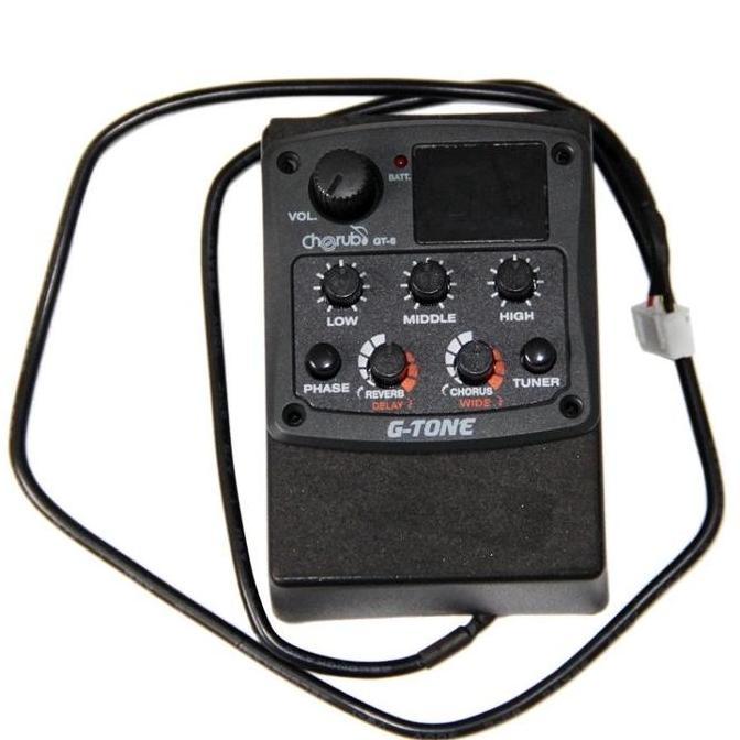 Cherub GT-6 Preamp Equalizer 3 Band Pickup Gitar Akustik Tuner Reverb