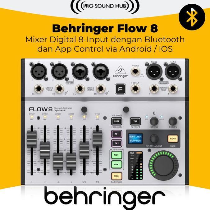 Behringer FLOW 8 Flow8 Mixer Digital 8 Channel 10 Input Bluetooth USB Audio Interface Soundcard
