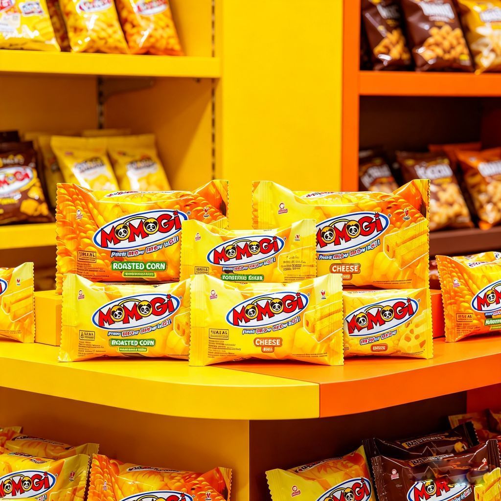 Snack MOMOGI Stik Renceng [1 RENTENG Isi 10 x 4g] - Makanan Ringan Bentuk Stik Ciki Camilan Murah Ec