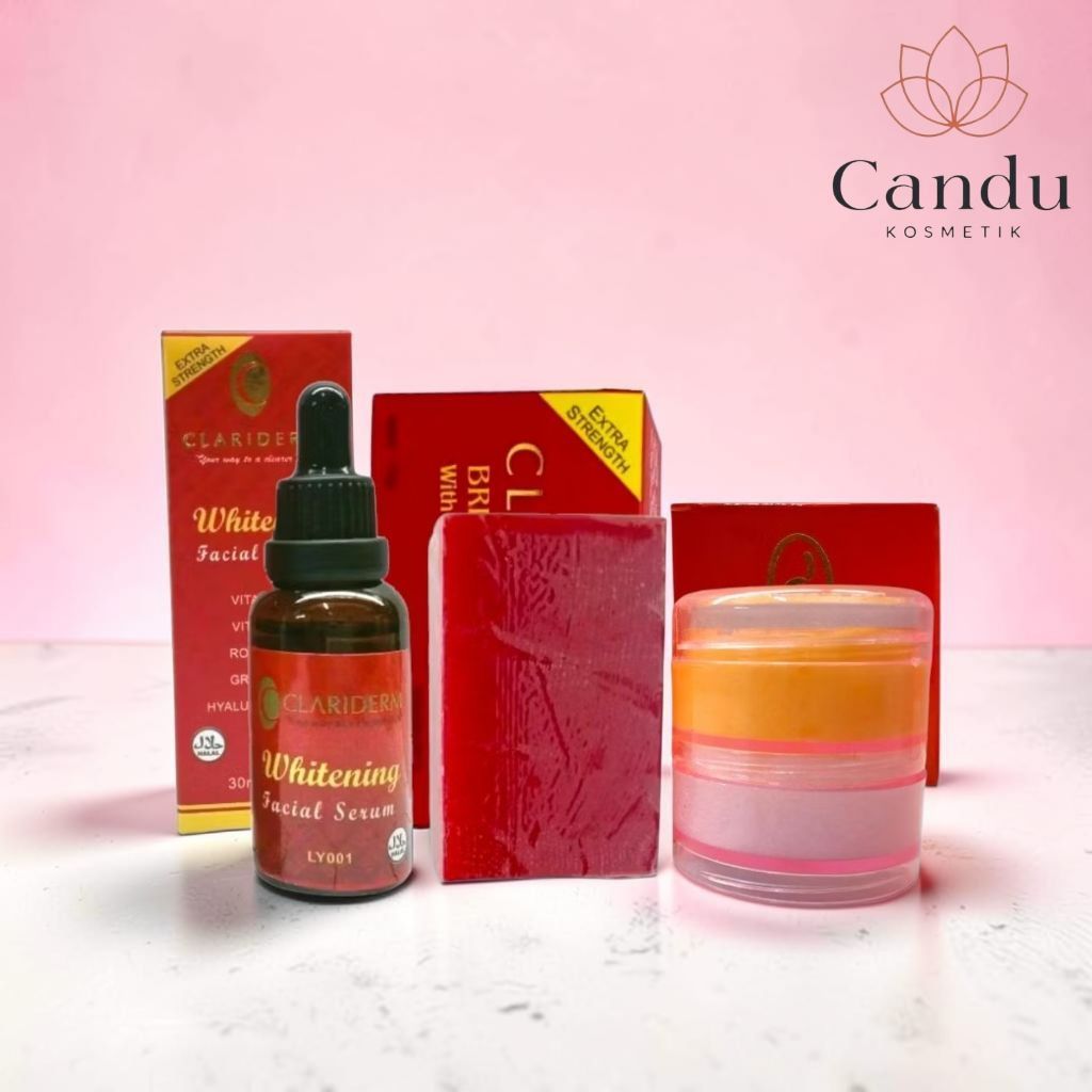Paket Cream Clariderm 3in1 / Cream Susun,Sabun Dan Serum