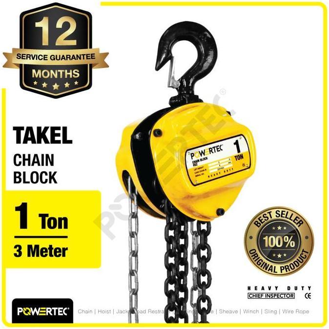 CHAIN BLOCK / TAKEL 1 TON X 3 METER POWERTEC