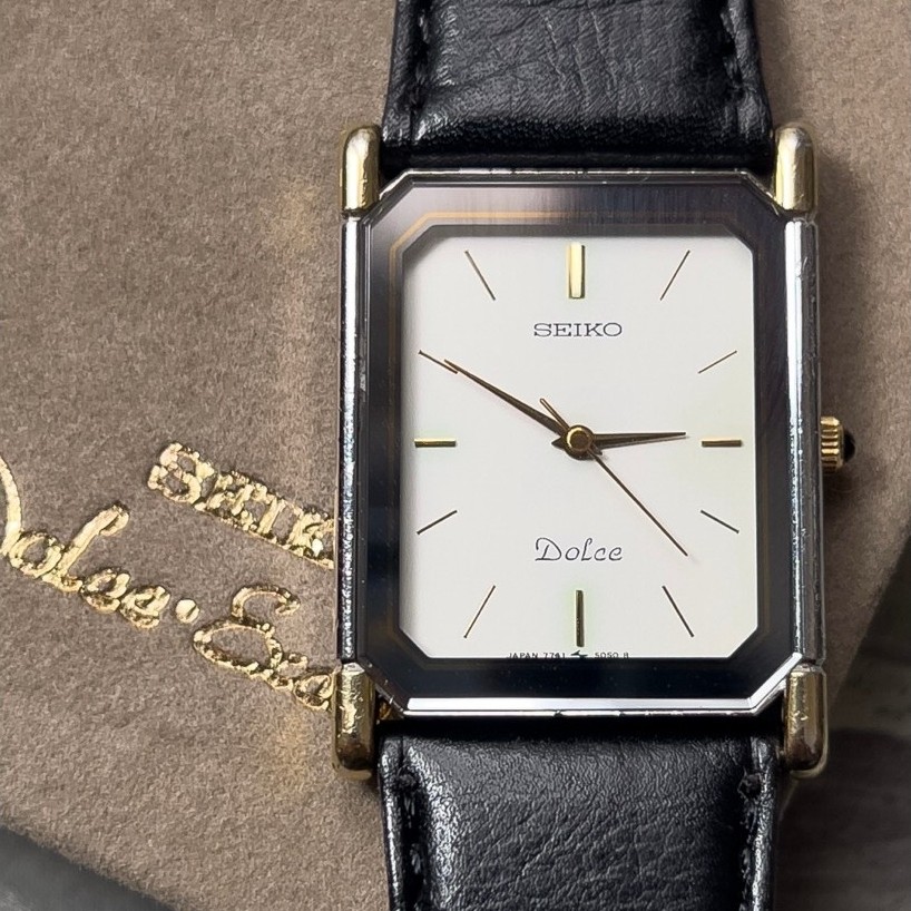 Jam Tangan Pria Vintage Seiko Dolce Tank Two Tone
