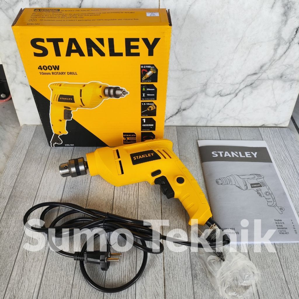 Bor Stanley stel101-B1 Bor listrik 10mm Stanley drill driver Stanley STEL101 B1