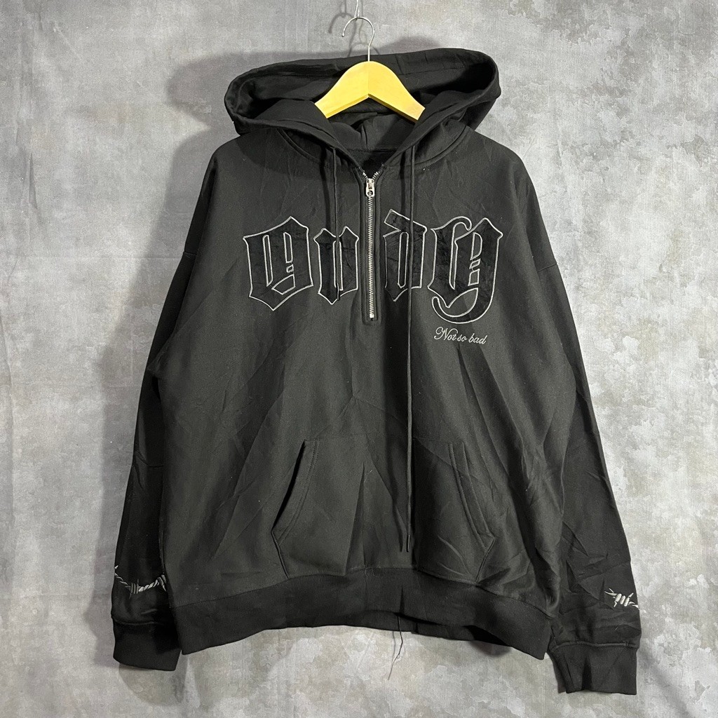 Hoodie hitam half zip original second preloved 097