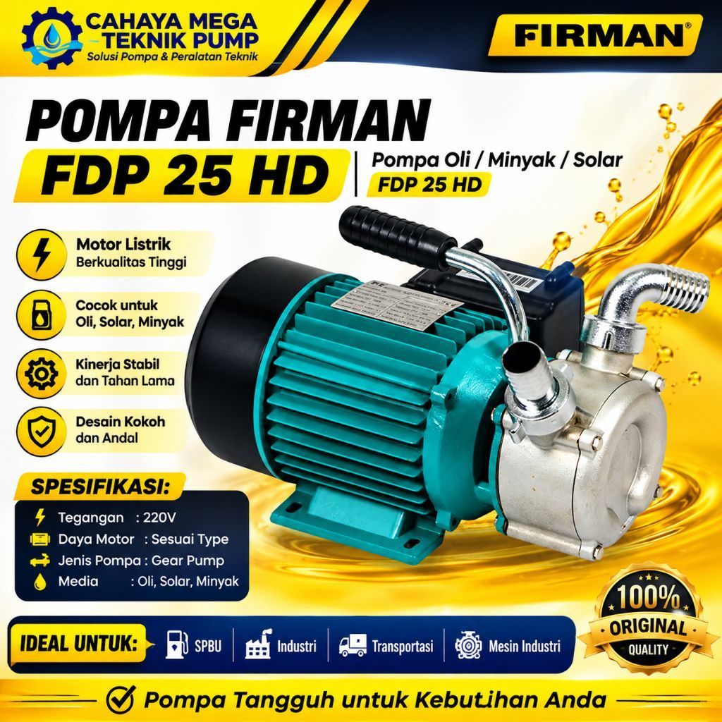 pompa FIRMAN FDP 25 HD pompa oli/minyak/solar FDP 25 HD tanpa bublewarp