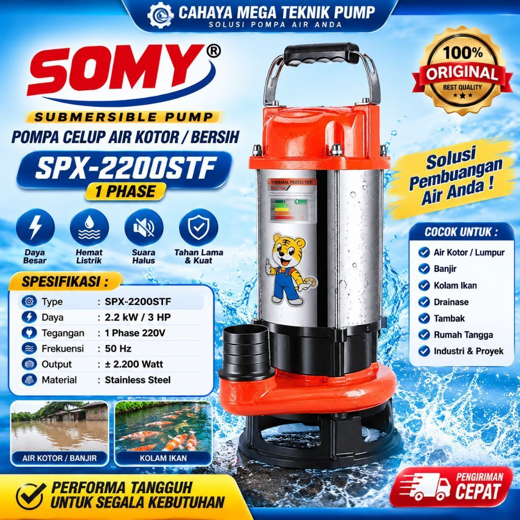 pompa celup somy air kotor/bersih somy spx-2200stf 1phase