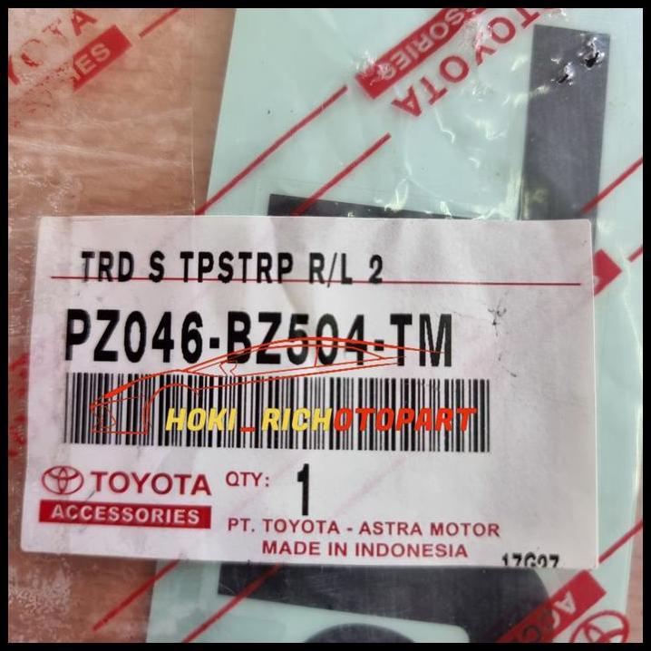GRATIS ONGKIR STIKER TRD S 1SET AGYA 2017 UP WARNA HITAM ORIGINAL PZ046-BZ504-TM 