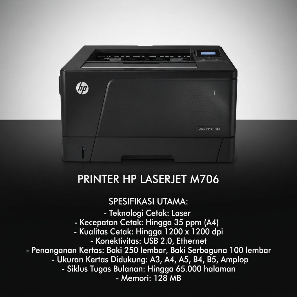 Printer Hp LaserJet M706n printer notaris a3 network