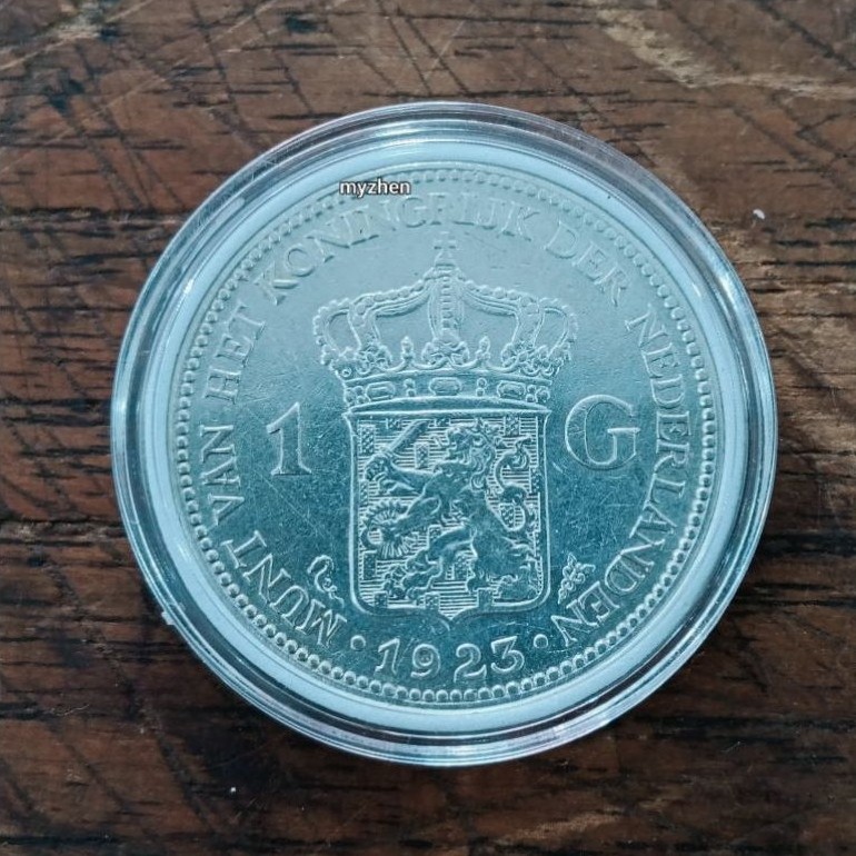 (lll)koin perak kuno wilhelmina 1G asli