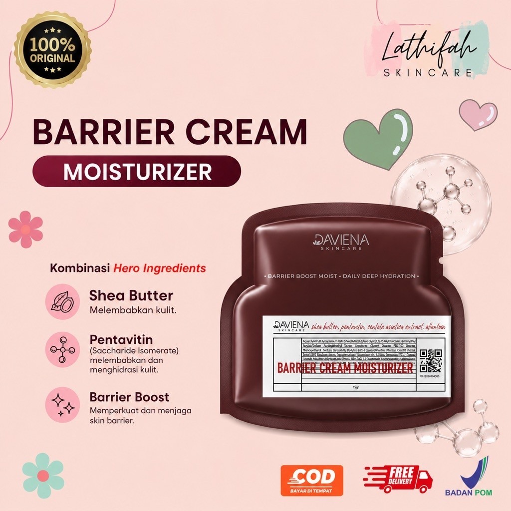 DAVIENA BURGUNDY BARRIE CREAM MOISTURZER | DAVIEA SKINCARE MAKASSAR