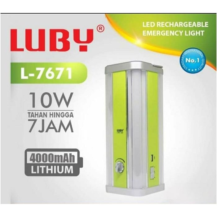 LAMPU EMERGENCY LUBY L-7671 BATERAI 4000MAH - CAHAYA TERANG - TAHAN LAMA - BISA JADI POWERBANK - LUB