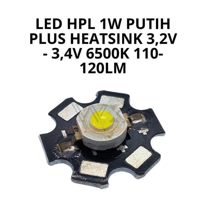 Led Hpl 1W Warna Putih Plus Heatsink Mata Led Senter 1 Watt Putih