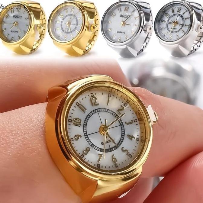 APITOYA Jam Tangan Cincin Digital Emas Jam Tangan Cincin Pria Wanita Cincin Jam Tangan Yang Lembut D