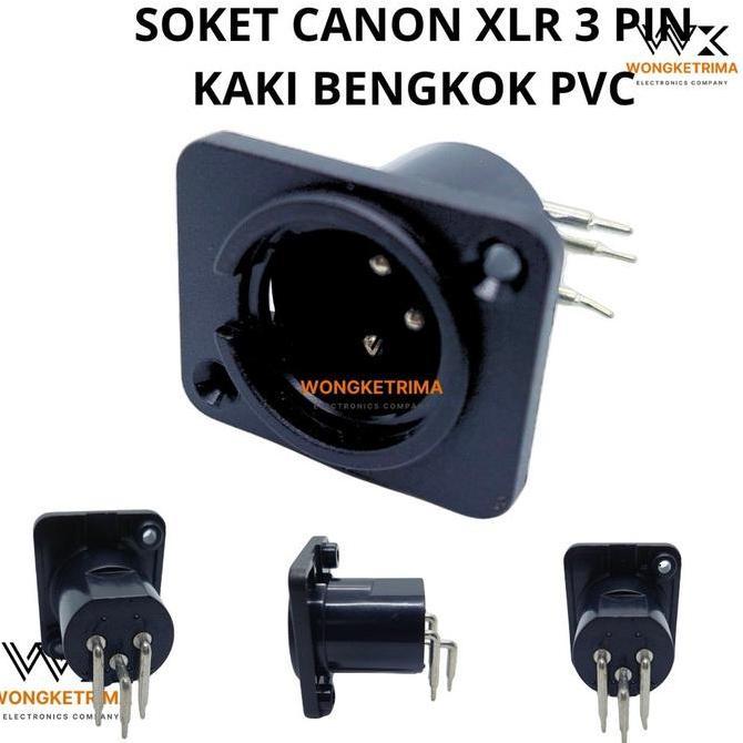Soket Xlr 3 Pin Male Kaki Bengkok