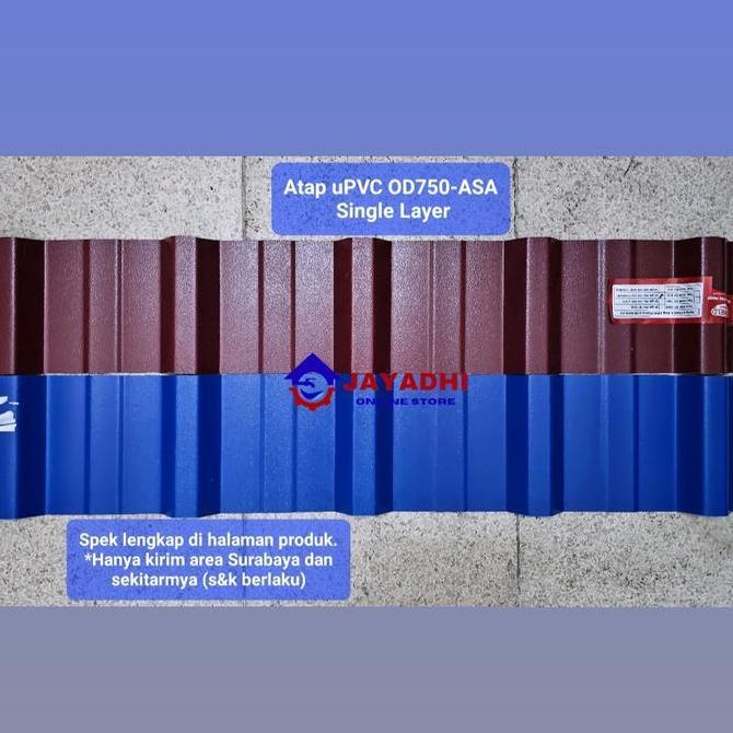 *#*#*#*#] Atap uPVC Dr. SHIELD Single Layer ASA OD750 Trimdeck Warna Biru / Merah