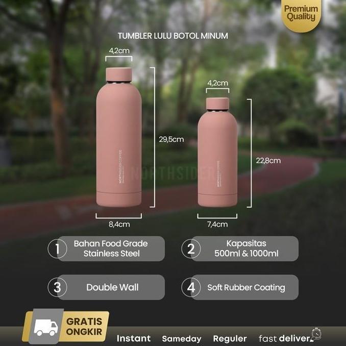Fatse- Tumbler Kopi Botol Minum Olahraga Lulu Double Ll Stainless Ll-015