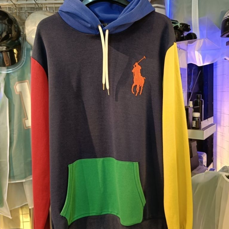 Hoodie Polo Ralph Lauren Color Block Big Pony Heavy Duty Second