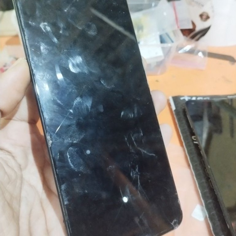 lcd + frame oppo a92 bekas retak bisa pakai