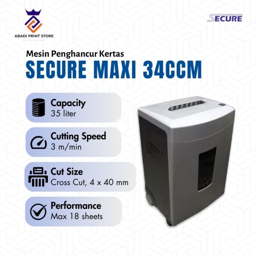 Penghancur kertas Secure Maxi 34Ccm