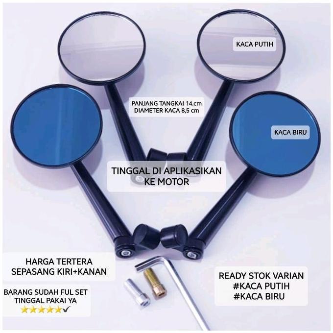 KACA SPION BULAT BESI VARIASI MOTOR CB 100/CB 150/CB 150 R/VERZA/TIGER/WIN/YB 100/SONIC 150 R NEW AK