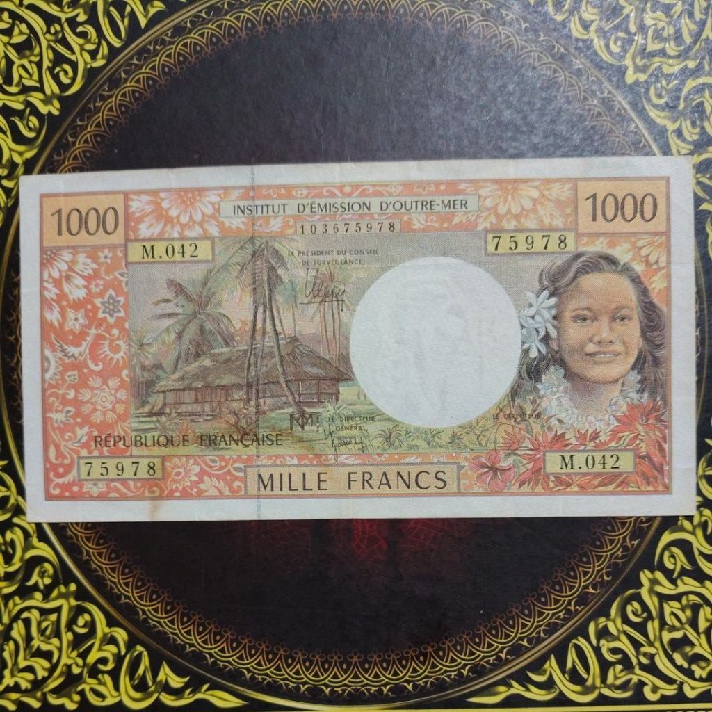 Uang French Polynesia 1000 Franc vf