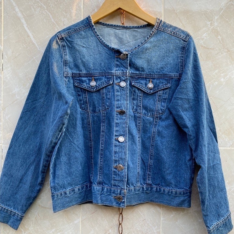 PL Jacket Jeans Cewek Second Branded Blue Wash L