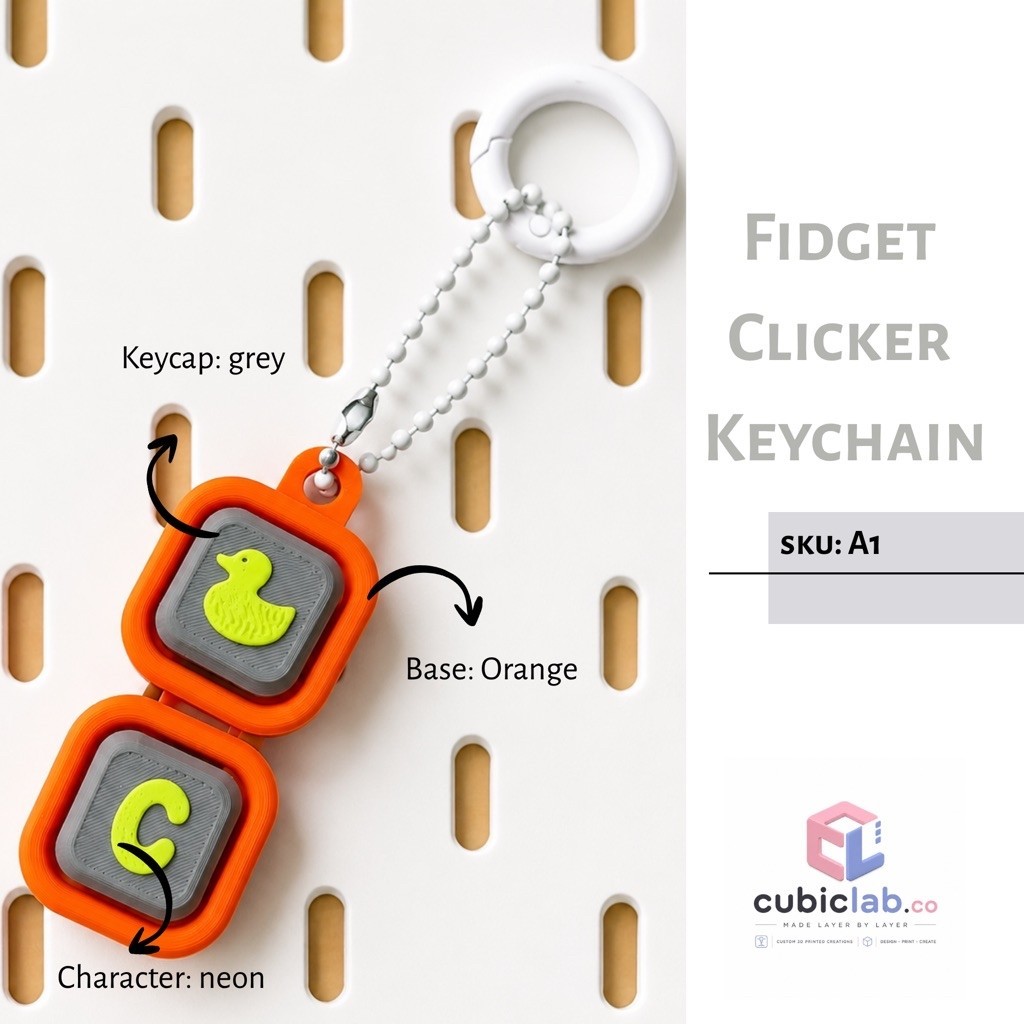 Cubic Lab - Initial Keychain 3D Fidget Clicker