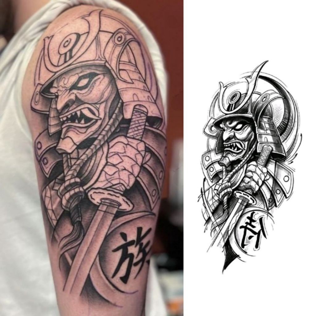 Tattoo Temporary XQB 069 Motif Yakuza Jepang Tato Temporer  Sementara Tahan Lama Tatto Anti Air