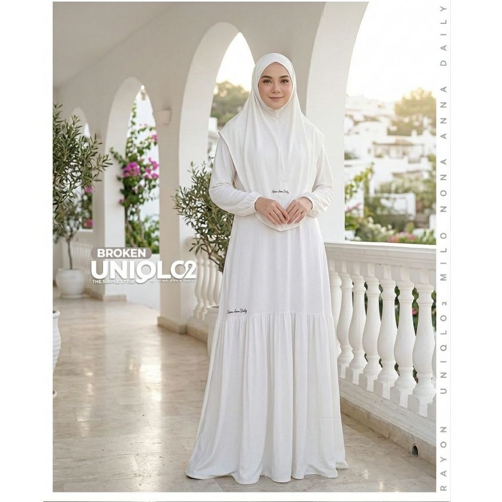 GAMIS UNIQLO RAMPLE 02 (GAMIS SAJA) BY NONA ANNA DAILY // GAMIS KATUN RAYON KAOS SYARI POLOS // GAMI