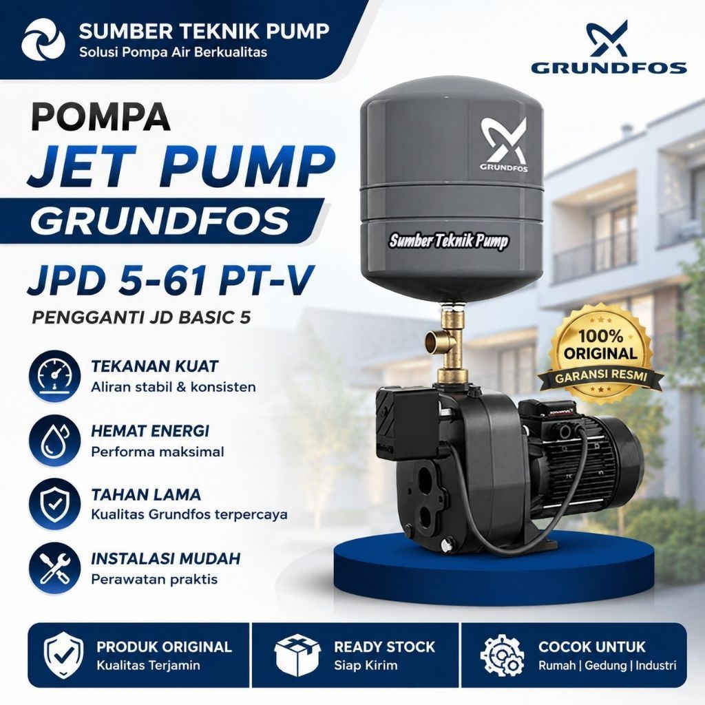 Pompa Jet Pump Grundfos JPD 5-61 PT-V/ Pengganti JD Basic 5