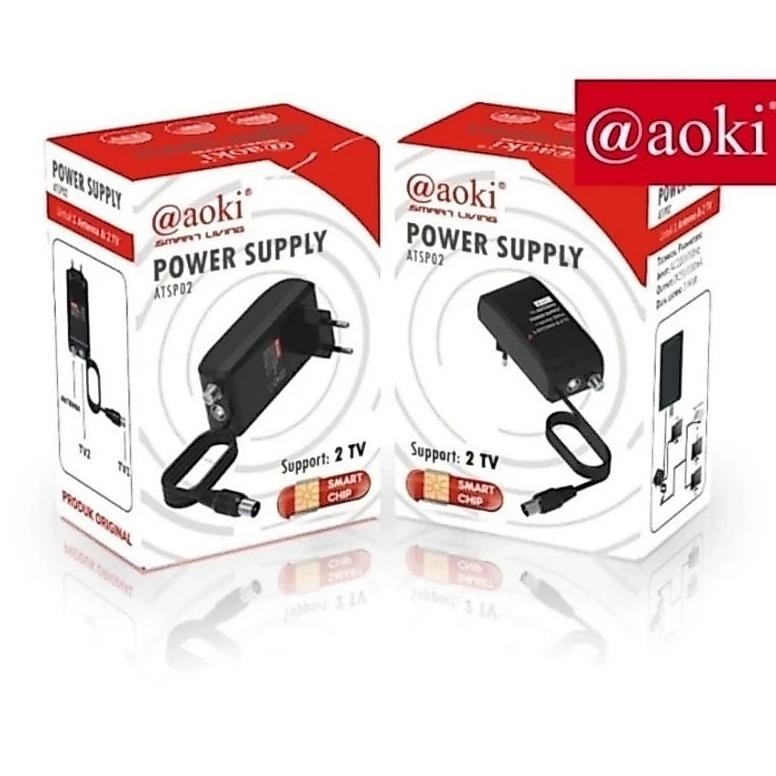 NEW @AOKI Booster Tv AOKI Booster Antena Penjernih TV Splitter untuk 2 TV ATSP02