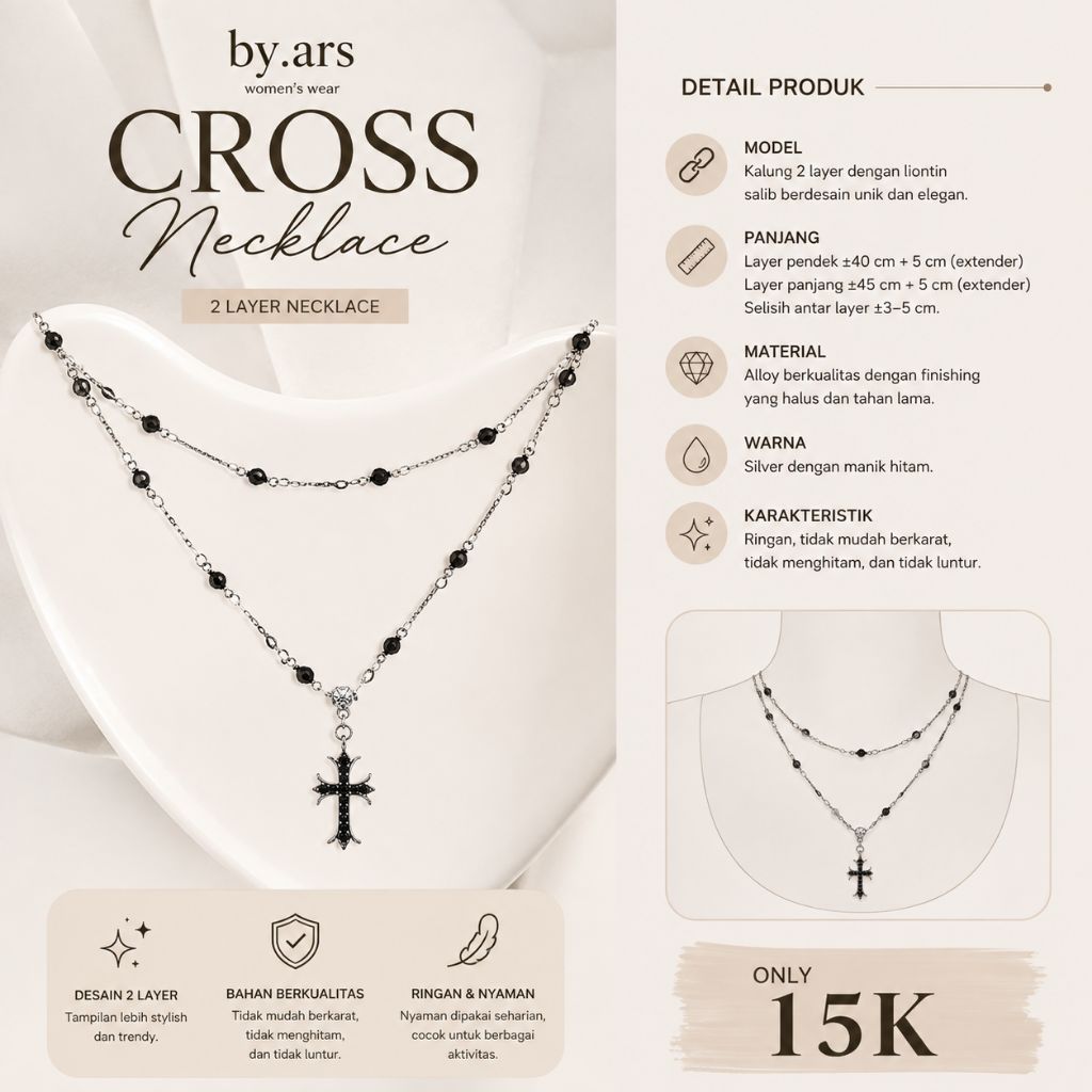 [ PRELOVED ] GOTHIC CROSS NECKLACE