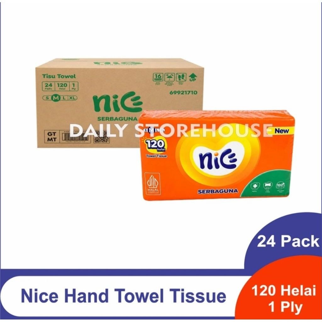 NICE TOWEL PER DUS (ISI 24PCS) NICE TOWEL 120 SHEETS
